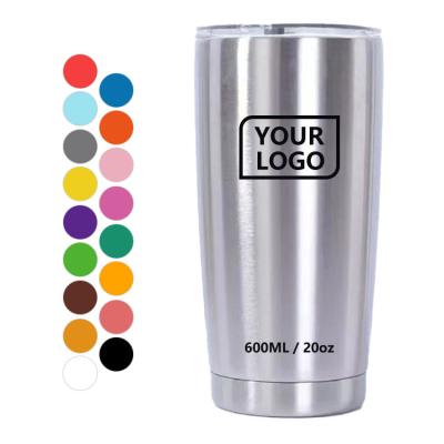 China Disposable 20oz Double Wall Tumbler Vacuum Insulated Stainless Steel Camping Coffee Travel Mug With Lid for sale