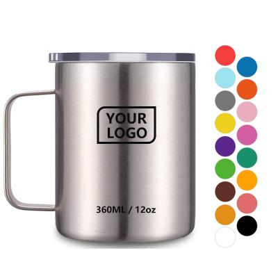 China Wholesale 12oz 24oz 32oz Thermo Disposable Travel Coffee Mug Stainless Steel Leak Proof Double Wall Insulated Flask With Lid for sale