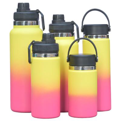 China Customized Black Portable Insulated Camping Water Bottle Stocked Hydrate Gym Sports Double Vacuum Insulated Metal 22oz With Custom Logo for sale