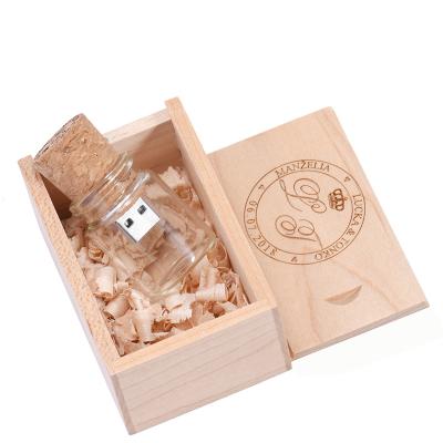 China ready to use & hot insert JASTER wishing bottle usb flash drive memory stick wood gift pendrive 4GB 16GB 32GB 64GB plug flash hard drive for sale