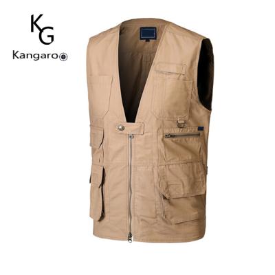 China Factory Price Cotton Photographer Work Man Vest Anti-Static Custom Breathable Multi-pockets for sale