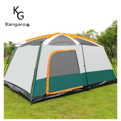 China Windproof/Sunproof Breathable Protection/Heavy Rain Proof Custom Factory Printing Two Bedrooms And One Outdoor Hall Double Layer Camping Tent for sale