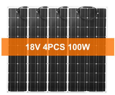 China 4PCS 12V 100W Flexible Mono Solar Panel For Car Battery Boat Home 200w 400w 1000w Solar System Dokio (W) 1180 x540 (W)mm for sale