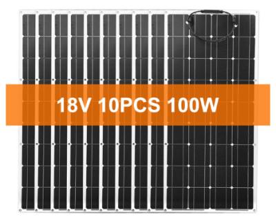 China Top Selling 10PCS 12V 100W Flexible Mono Solar Panel For 1000w Solar System (L) 1180 x540 (W) mm for sale