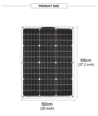 China 50W 12V DOKIO Waterproof Top Selling Flexible Solar Panel For Battery Solar Charging Boat Car Solar Kit 156.75mmx156.75mm for sale