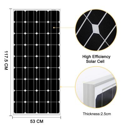 China China High Quality A Grade Monocrystalline Solar Panel 100W 125mmx125mm for sale