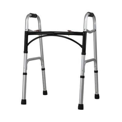 China Lightweight ; two button folding foldable adjustable aluminum walker with two wheels for sale