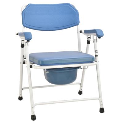 China Adjustable; Convenient Height Adjustable Toilet Chair Folding Commode Chair For Elderly With Bucket for sale