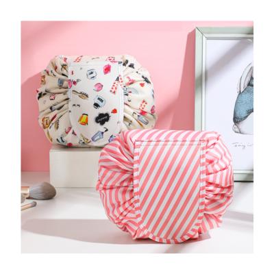 China Fashoion Drawstring Lazy Cosmetic Bag Portable Cosmetic Storage Cosmetic Bag Custom Logo Bag for sale