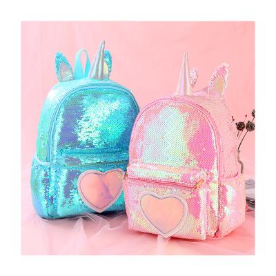 China The Other Unicorn Sequin Girl Schoolbag Customized Cute Cartoon Satchel for sale