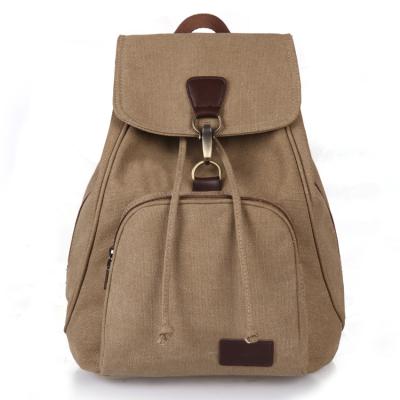 China Vintage Canvas Anti-theft Backpacks For Women Leather Backpack Waterproof Daypacks Retro Canvas Travel Bagpack for sale