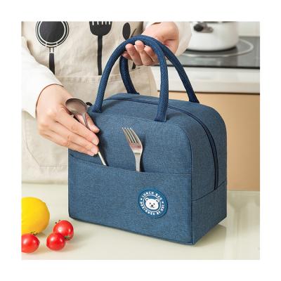 China Fashion Custom Portable Lunch Bag Waterproof Insulated Canvas Cooler Bag Thermal Food Picnic Lunch Bag for sale