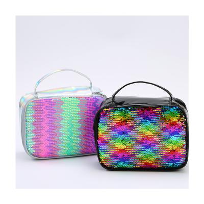 China Custom Fashion Sequined Lunch Bag Children's Aluminum Foil Heat Insulation Portable Cool-keeping Bag for sale