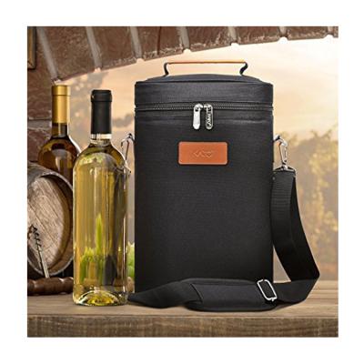 China Factor Custom 2 Bottles Insulated Wine Carrier Bag Insulated Portable Cooler Bag for sale