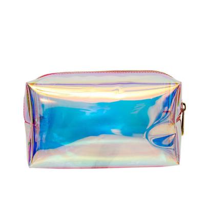 China Iridescent Lady Travel Storage Pouch Toiletry Bag Hologram Laser Makeup Bag Rainbow TPU Fashionable Women Cosmetic Bag Women for sale