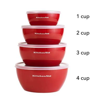 China Best Traditional Caterer Canteens Professional Luxury Traditional Ka Set 4 Prep Bowls With Lids Empire Red For Hotel for sale