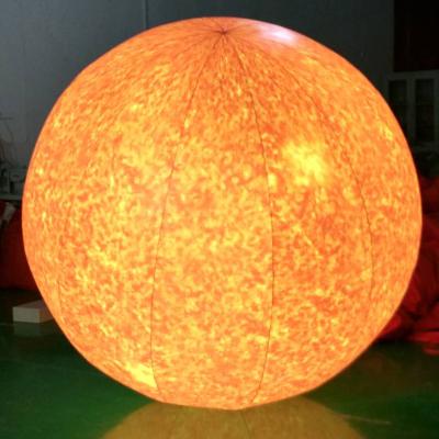 China Human Made Inflatable Planet Balloons Variable Lighting Art Sun Inflatable Led Balloon Te koop