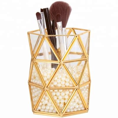 China Sustainable Cosmetic Storage Make Up Organizer Handmade Makeup Brush Holder for sale