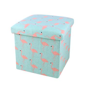 China Durable Folding Raytop Leather Household Kids Storage Ottoman Kids Cloth Storage Stool for sale