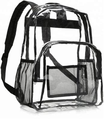 China Eco-Friendly Fashion Eco-Friendly Travel Multi-pockets Wholesale Heavy Duty Transparent PVC Bag School Clear Backpack for sale