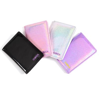 China Multifunctional Art Passport Cool Sequin And Cool Clip Durable Women's Laser Wallet PU Creative Literature Certificate Card Bag for sale