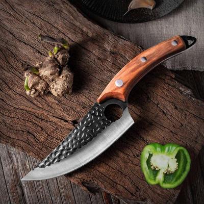 China New Design Viable New Design Hot Selling Forge Chef Knife Kitchen Knife Forged Boning Knife With Leather Sheath for sale