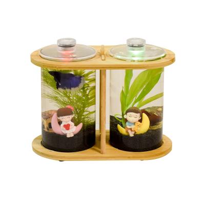 China Mini Best Fish Tank Desktop Fish Tank Glass Aquarium Small Fish Tank Tabletop Viable Decoration Wholesale for sale