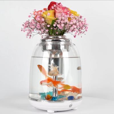 China Wholesale Mini Best Viable Fish Tank With LED Light Fish Tank Small Plastic Aquarium Desktop Fish Tank for sale