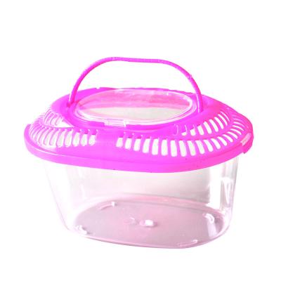 China Viable PVC Tortoise Lizard Spider Betta Fish Small Plastic Incubator Pet Portable Fish Tank Small Reptile Plastic Box for sale