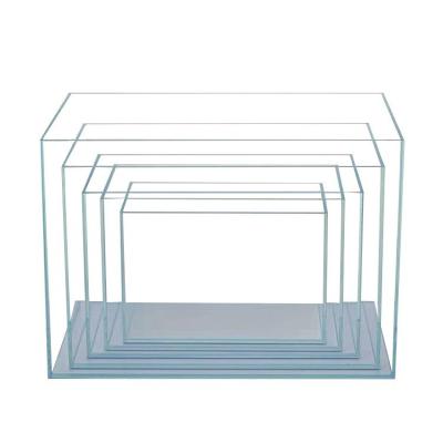 China Viable hot sale aquarium glass fish tank with multiple sizes covering packing 5 in 1 super white aquarium set for sale