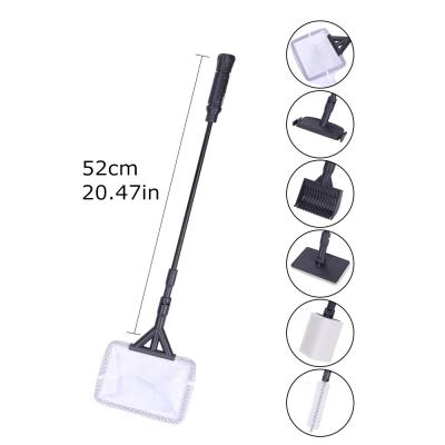 China Six viable in one function long function cleaning brush handle aquarium brush telescopic aquarium tank cleaning magnetic brush for sale