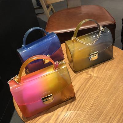 China Fashion Mini Jelly Purses Handbags Jelly Purses And Handbags Women Gradient Jelly Bag 2021 for sale