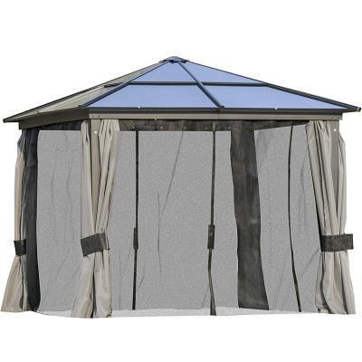 China Luxury Aluminum High Quality Gazebo Pergola Durable 3*3m Outdoor Hardtop Gazebos Garden Double Roof Gazebo for sale