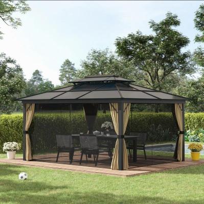 China Durable Luxury Aluminum Assembly Patio Party Outdoor Leisure BBQ BBQ Metal Gazebo Tent Garden Pavilion for sale