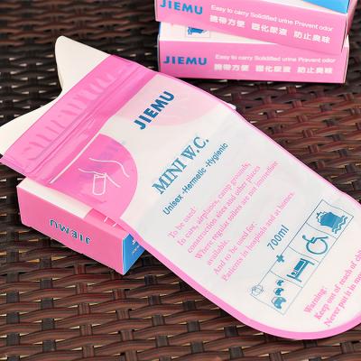 China Modern Outdoor Camping Portable Emergency Pee Pink Bag 700ml Jiemu Mountaineering Children Adults Disposable Urinal Bag Male Female Toilet for sale