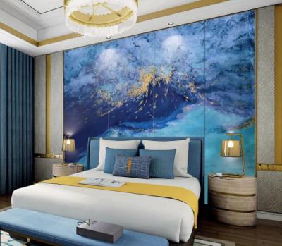 China Hand-painted beautiful art style hotel decoration modern home living room wall panels decoration background wall for sale