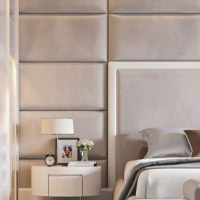 China Beautiful luxury decoration hotel bedroom headboard background wall upholstered headboard wall panels for sale