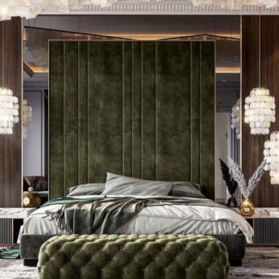 China Beautiful professional luxury decorated guest rooms 3D rendering bedside background wall design for sale