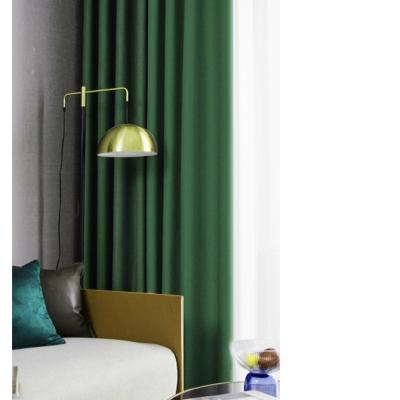 China Blackout Customization Advanced Simple Style Dark Green Curtain for sale