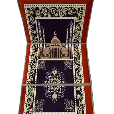 China Stain Resistant Custom Wholesale Personalized Printed Islamic Portable Folder Prayer Cover For 50*110cm Muslims for sale