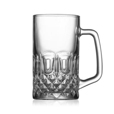 China Super environmental protection German super glass beer mug big mug with handle in stock 430/400/500/375/410/380/370ml for sale