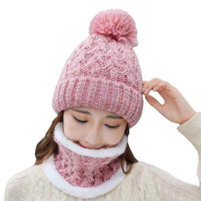 China Korean Short Woolen Winter Knit Hat Winter Cap Double-Layer Cute Female Fashion All-match Plus Cashmere Knitted Hat for sale