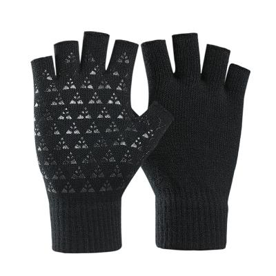 China Half-finger Autumn And Winter Couple Winter Stylish Acrylic Fingerless Outdoor Cycling Warm Typing Gloves for sale