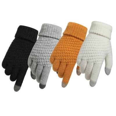 China Stylish touch screen men's winter cashmere thickened anti-needle jacquard ladies fashion warm couple knitted hand warmer for sale