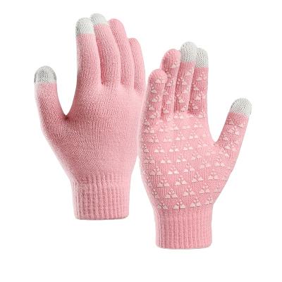 China Stylish Knitted Warm Gloves Couple Touch Screen Winter Gloves for sale