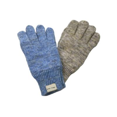 China Winter Cold Weather Checked Warm Wool Blended Jacquard Knitted Gloves For Women And Girls for sale