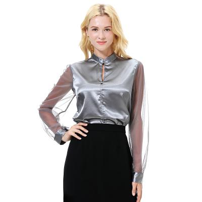 China Best Selling Women's Classic Soft Spring Runway Autumn Button Top Women's Elegant Long Sleeve Shirt Designer Anti-pilling Shirt for sale