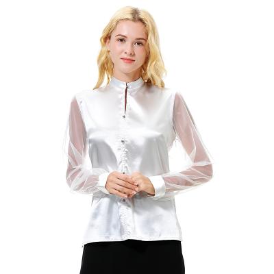 China Office Autumn Ladies Casual Shirt Elegant Spring Blouses Long Sleeve Designer Bow Runway Anti-pilling Red Printed Women Shirts Top Selling for sale