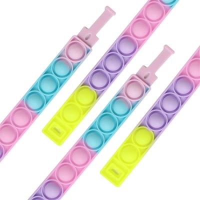 China China Factory Price Children's Eco-Friendly Decompression Gifts Squeeze Fingertip Toys Decompression Push Bubble Silicone Wristband for sale