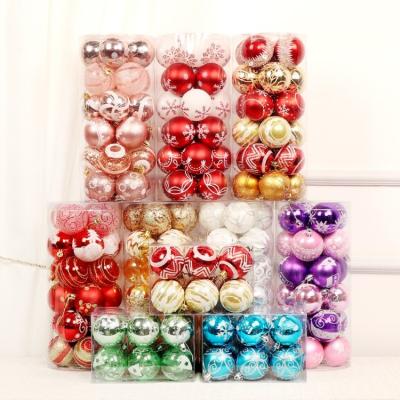 China Indoor Decoration Cute Explosive Christmas Ornaments Painted Christmas Decoration Ball Transparent Set for sale